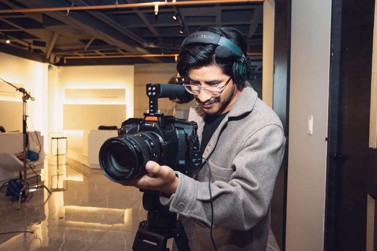 Camar&oacute;grafo con c&aacute;mara de cine